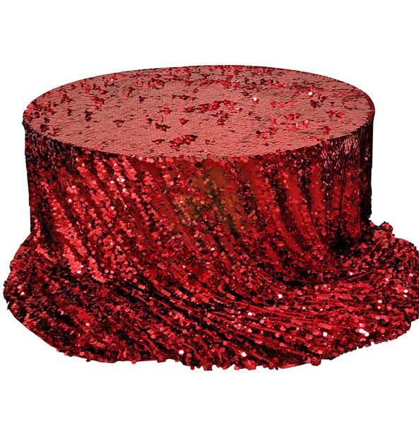 Factory Wholesale Big Payette Burgundy Sequin Round Tablecloth Premium  SL-F2016PSTC