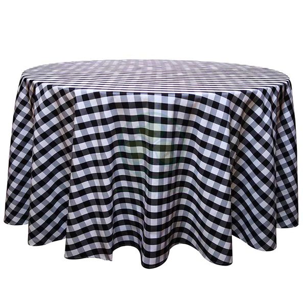 Round Buffalo Plaid Tablecloth Checkered Polyester Tablecloth SL-F2017BPTC