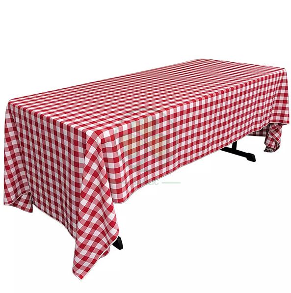 Round Buffalo Plaid Tablecloth Checkered Polyester Tablecloth SL-F2017BPTC