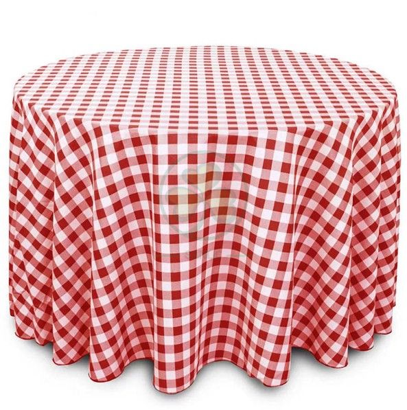 Round Buffalo Plaid Tablecloth Checkered Polyester Tablecloth SL-F2017BPTC