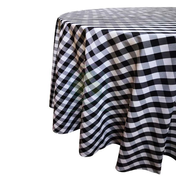 Round Buffalo Plaid Tablecloth Checkered Polyester Tablecloth SL-F2017BPTC