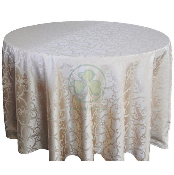 Custom Jacquard Damask Wedding Table Cloth SL-F2018JDTC