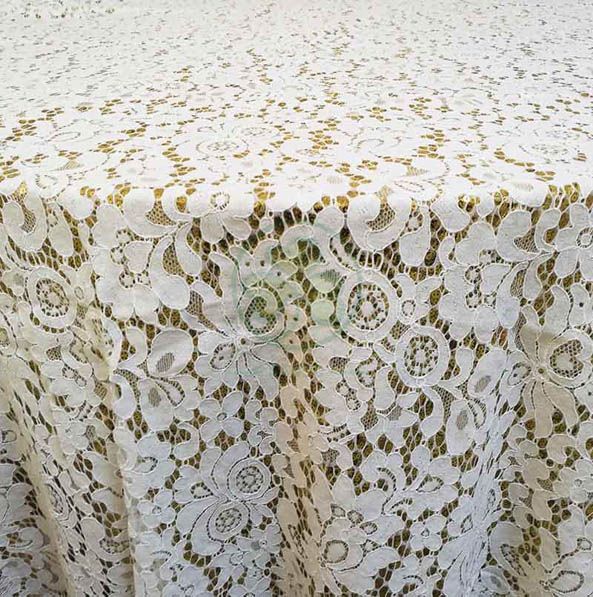 Luxury Fancy Banquet Lace Embroidery Fabric Table Cloth  SL-F2025LFTC