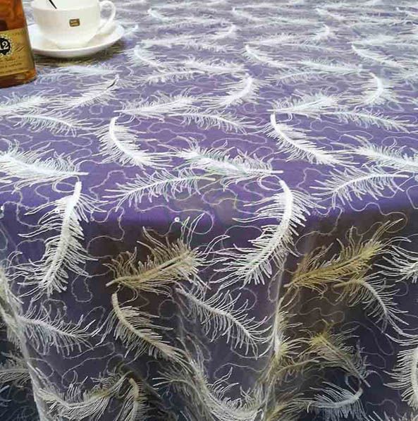 Luxury Fancy Banquet Lace Embroidery Fabric Table Cloth  SL-F2025LFTC