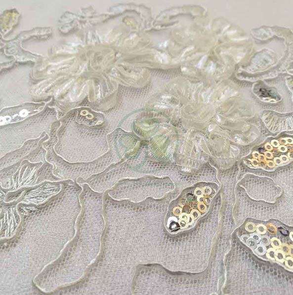 Luxury Fancy Banquet Lace Embroidery Fabric Table Cloth  SL-F2025LFTC