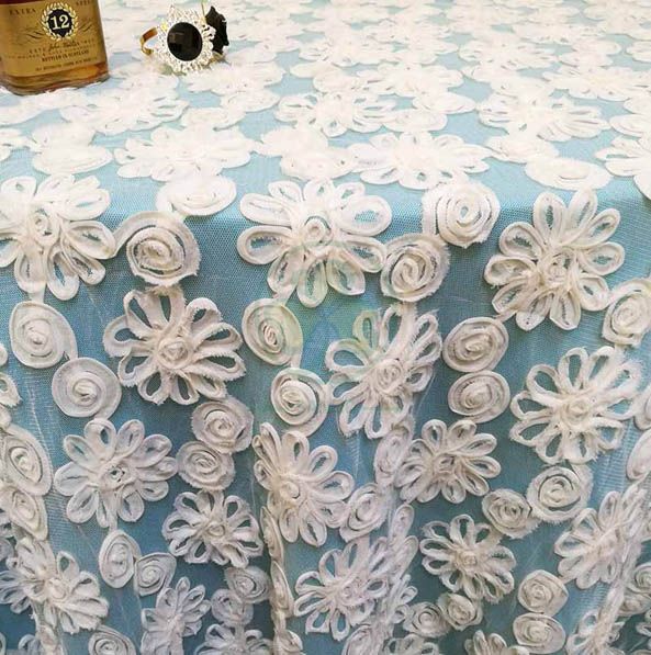 Fancy Tablecloths with Big Brightly Colored Flowers SL-F2026FTBF