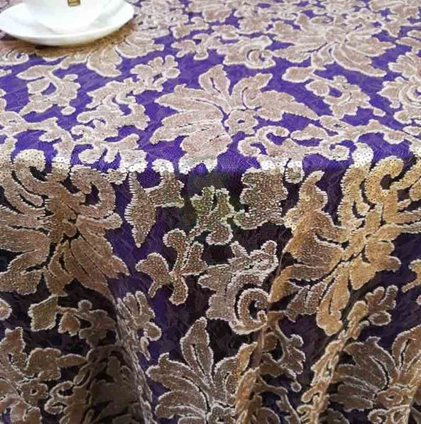 Glitter Sequin Sparkly Bling Fancy Tablecloth Wedding Baby Shower Ceremony Xmas Dining Table Decoration SL-F2027SFTC