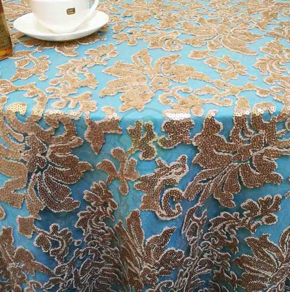 Glitter Sequin Sparkly Bling Fancy Tablecloth Wedding Baby Shower Ceremony Xmas Dining Table Decoration SL-F2027SFTC