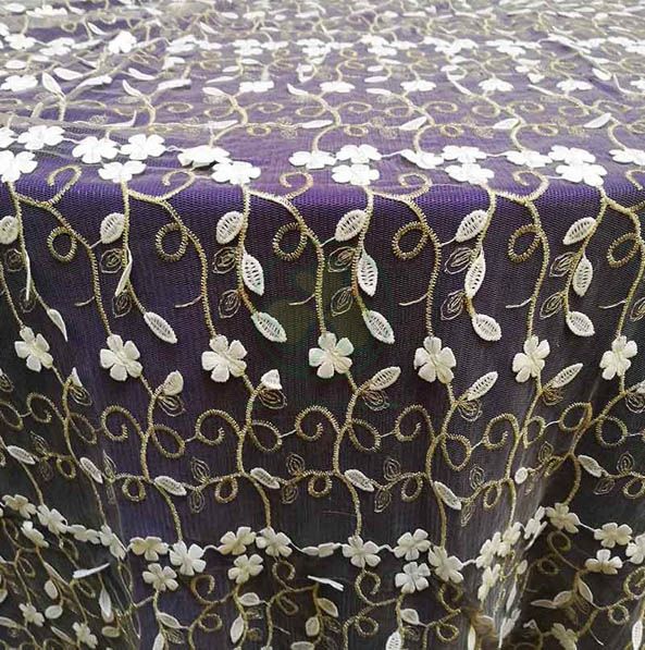 High Quanlity Fancy Table Cover with Embroidered Flowers SL-2030FTCF