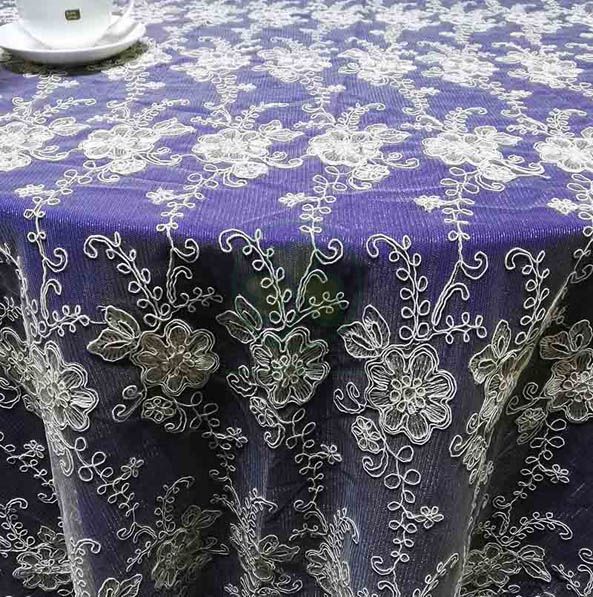 High Quanlity Fancy Table Cover with Embroidered Flowers SL-2030FTCF