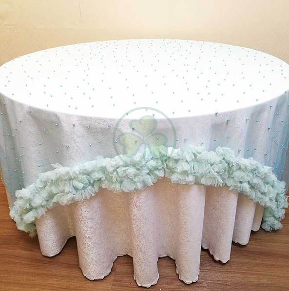 High Quanlity Fancy Table Cover with Embroidered Flowers SL-2030FTCF