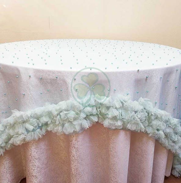 High Quanlity Fancy Table Cover with Embroidered Flowers SL-2030FTCF