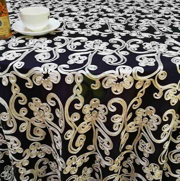 Round Feather Fancy Table Cloth for Wedding Events Xmas Decorations SL-F2031FFTC