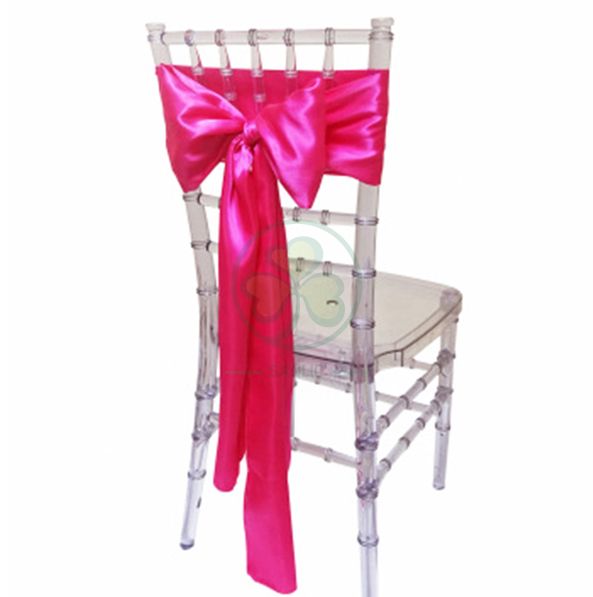 Wholesale Cheap Satin Chair Decoration Wedding Satin Chair Sashes Bow Sash SL-F2039SWCS