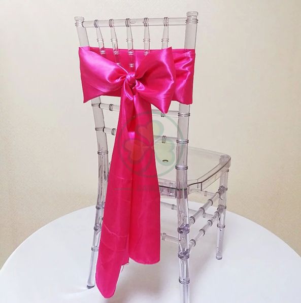 Wholesale Cheap Satin Chair Decoration Wedding Satin Chair Sashes Bow Sash SL-F2039SWCS