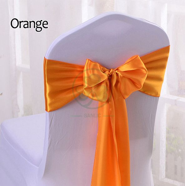 Wholesale Cheap Satin Chair Decoration Wedding Satin Chair Sashes Bow Sash SL-F2039SWCS