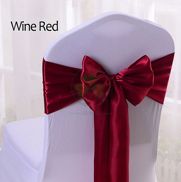 Wholesale Cheap Satin Chair Decoration Wedding Satin Chair Sashes Bow Sash SL-F2039SWCS