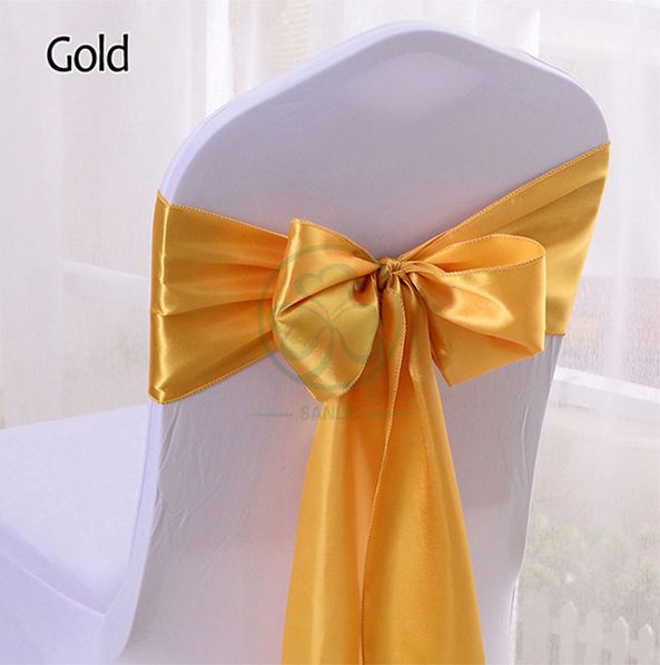 Wholesale Cheap Satin Chair Decoration Wedding Satin Chair Sashes Bow Sash SL-F2039SWCS