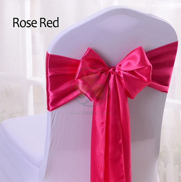 Wholesale Cheap Satin Chair Decoration Wedding Satin Chair Sashes Bow Sash SL-F2039SWCS