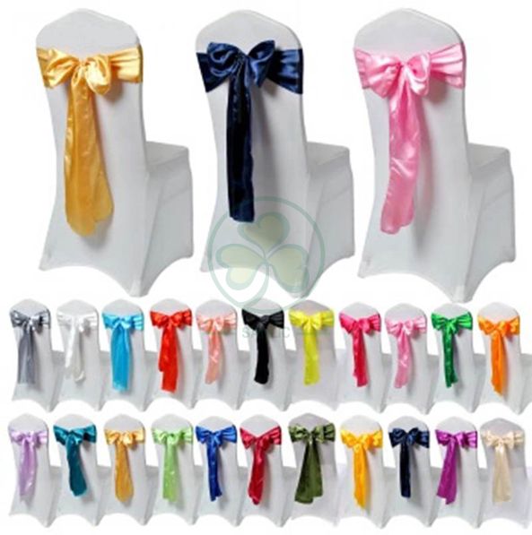 Wholesale Cheap Satin Chair Decoration Wedding Satin Chair Sashes Bow Sash SL-F2039SWCS