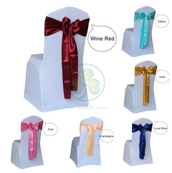 Wholesale Cheap Satin Chair Decoration Wedding Satin Chair Sashes Bow Sash SL-F2039SWCS