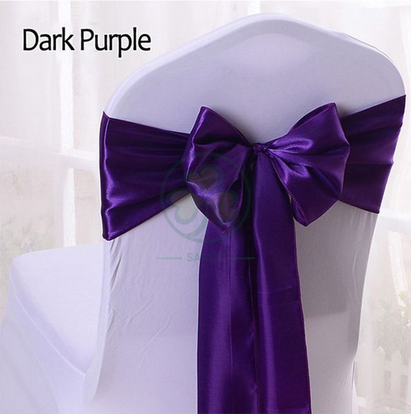 Wholesale Cheap Satin Chair Decoration Wedding Satin Chair Sashes Bow Sash SL-F2039SWCS