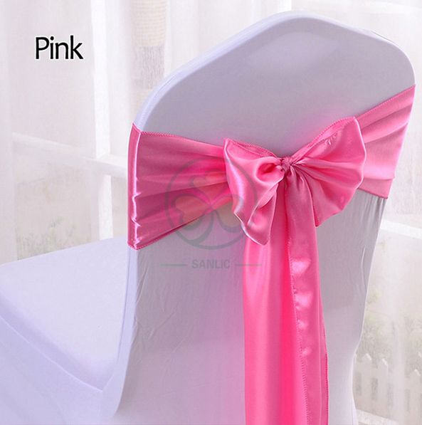 Wedding Party Decoration Burgundy Chair Sashes Plain Satin Chair Tie For Banquet Folding Chairs  SL-F2040WSCS