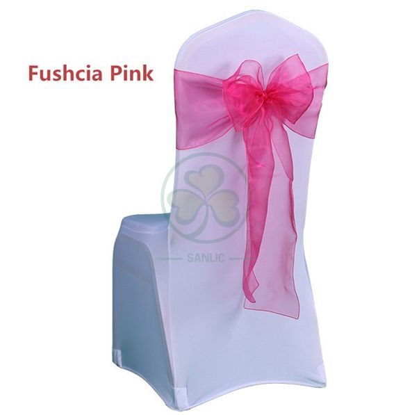 Romantic Fushcia Wedding Organza Chair Sashes SL-F2042WOCS