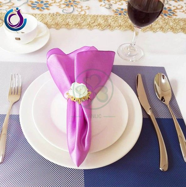 Popular Satin Cloth Napkins Hemmed Table Napkins for Restaurant, Bistro, Wedding, Thanksgiving and Christmas SL-F2047PSTN