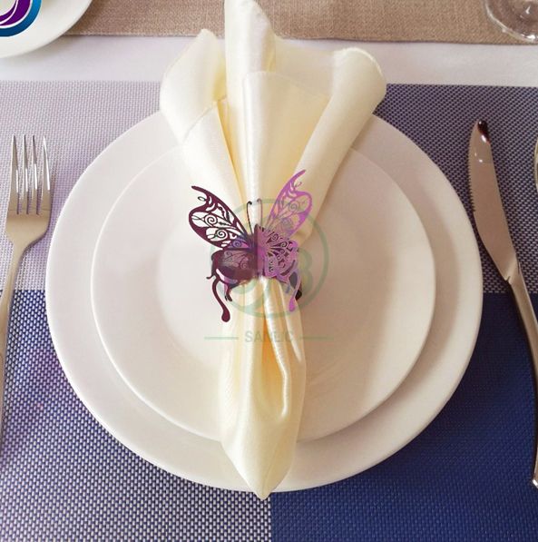 Popular Satin Cloth Napkins Hemmed Table Napkins for Restaurant, Bistro, Wedding, Thanksgiving and Christmas SL-F2047PSTN
