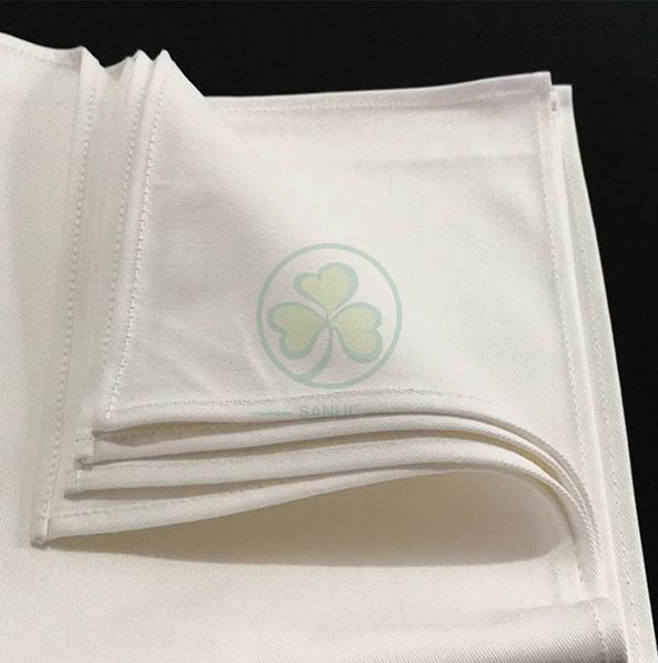 Wholesale Soft Premium Quality Cotton Dinner Napkins White Cloth Napkins Durable Hotel Quality Pre-washed  SL-F2054QCCN