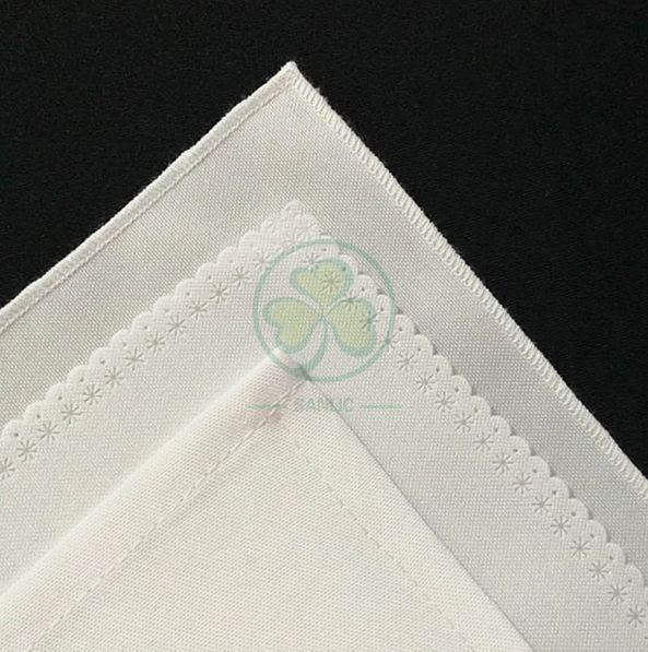 Wholesale Soft Premium Quality Cotton Dinner Napkins White Cloth Napkins Durable Hotel Quality Pre-washed  SL-F2054QCCN