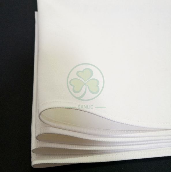 Wholesale Soft Premium Quality Cotton Dinner Napkins White Cloth Napkins Durable Hotel Quality Pre-washed  SL-F2054QCCN