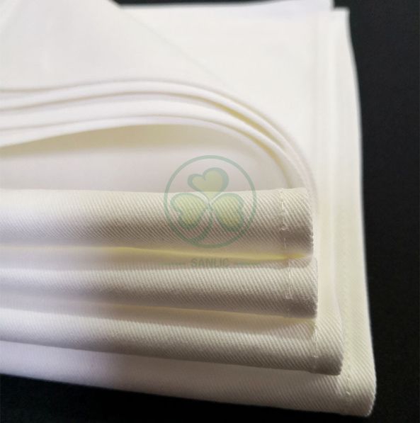 Wholesale Soft Premium Quality Cotton Dinner Napkins White Cloth Napkins Durable Hotel Quality Pre-washed  SL-F2054QCCN