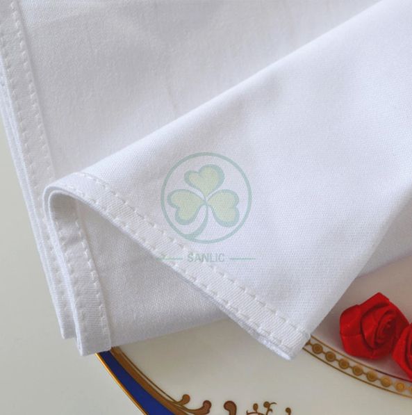 Wholesale Soft Premium Quality Cotton Dinner Napkins White Cloth Napkins Durable Hotel Quality Pre-washed  SL-F2054QCCN