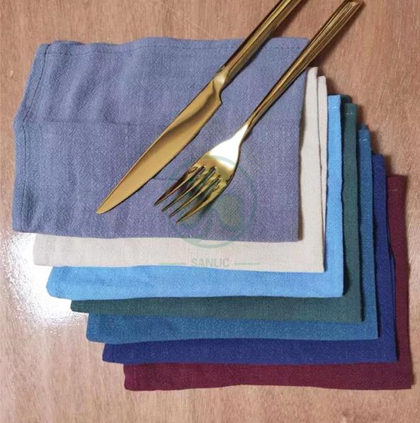 High Quality Linen Dinner Napkins Rustic Soft and Durable Cloth Washable and Reusable  SL-F2056QCCN