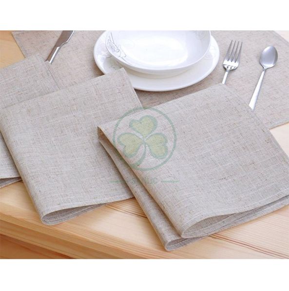 High Quality Linen Dinner Napkins Rustic Soft and Durable Cloth Washable and Reusable  SL-F2056QCCN