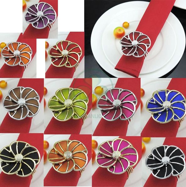 Flower Pearl Rhinestone Napkin Ring Holder for Wedding Party Home Kitchen Dining Table Linen Accessories SL-M2058FPNR