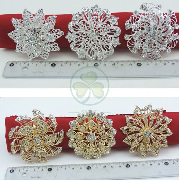 Flower Pearl Rhinestone Napkin Ring Holder for Wedding Party Home Kitchen Dining Table Linen Accessories SL-M2058FPNR