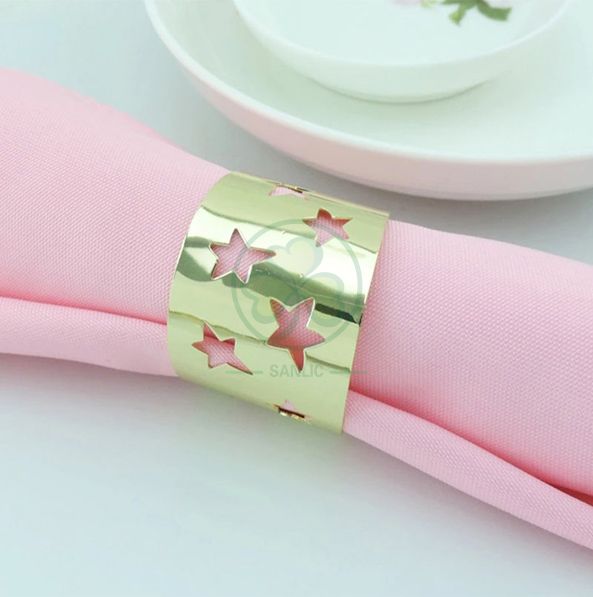 Factory Wholesale Decorative Napkin Ring for Family Dinners, Holidays, Weddings, Indoor or Outdoor Parties or Everyday Use SL-M2059MDNR