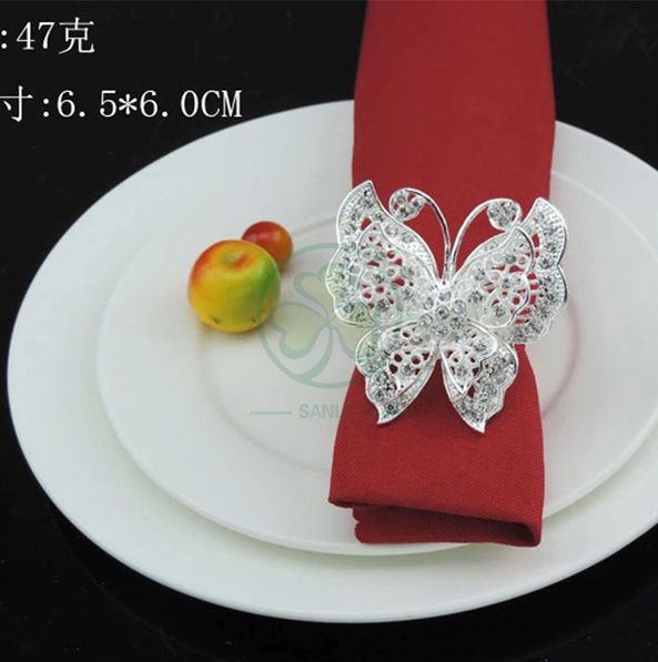 Hot Sale Exquisite Napkins Rings Set Rhinestone Thanksgiving Napkin Rings for Wedding Banquet Christmas Dinner Decor Favor SL-M2061ERNR