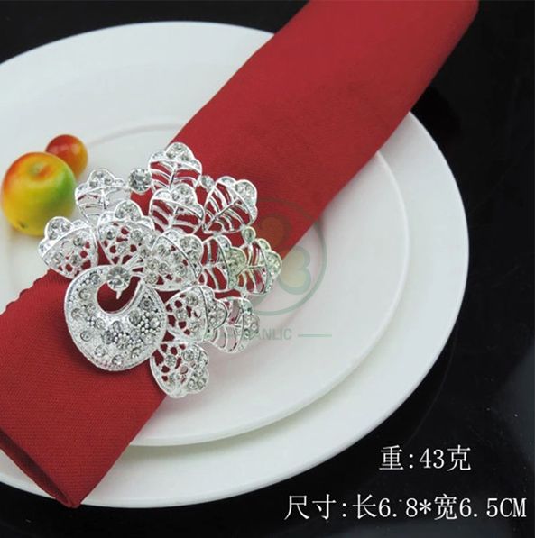 Hot Sale Exquisite Napkins Rings Set Rhinestone Thanksgiving Napkin Rings for Wedding Banquet Christmas Dinner Decor Favor SL-M2061ERNR