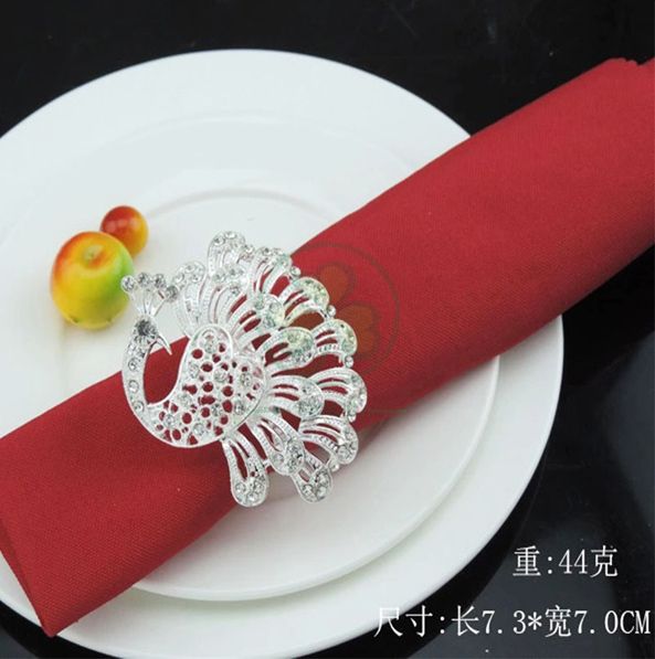 Hot Sale Exquisite Napkins Rings Set Rhinestone Thanksgiving Napkin Rings for Wedding Banquet Christmas Dinner Decor Favor SL-M2061ERNR
