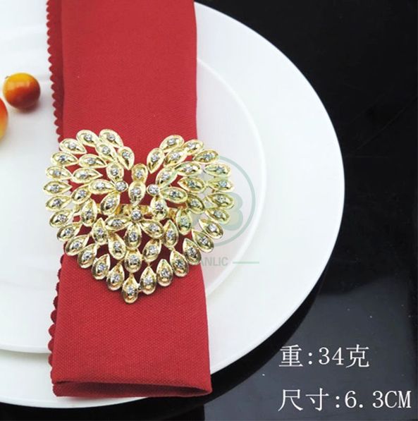 Hot Sale Exquisite Napkins Rings Set Rhinestone Thanksgiving Napkin Rings for Wedding Banquet Christmas Dinner Decor Favor SL-M2061ERNR