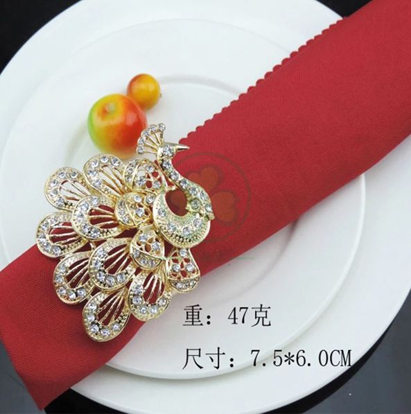 Hot Sale Exquisite Napkins Rings Set Rhinestone Thanksgiving Napkin Rings for Wedding Banquet Christmas Dinner Decor Favor SL-M2061ERNR