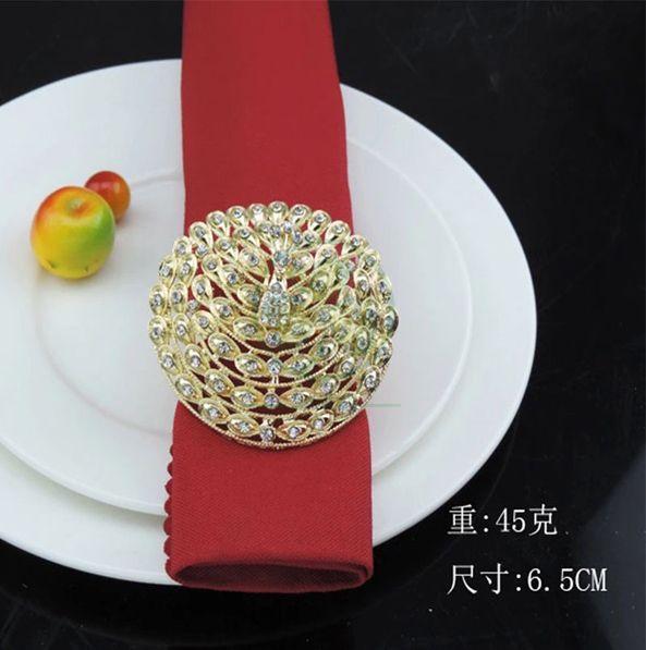 Hot Sale Exquisite Napkins Rings Set Rhinestone Thanksgiving Napkin Rings for Wedding Banquet Christmas Dinner Decor Favor SL-M2061ERNR