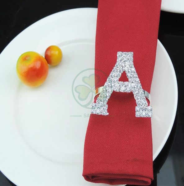 Hot Sale Exquisite Napkins Rings Set Rhinestone Thanksgiving Napkin Rings for Wedding Banquet Christmas Dinner Decor Favor SL-M2061ERNR