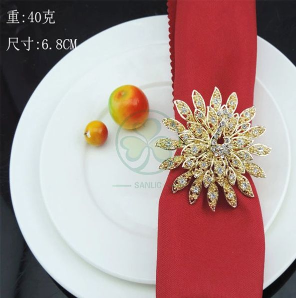 Unique Silver Rhinestone Letter Design Napkin Holder Napkin Ring for Party Birthday Wedding Christmas Decoration SL-M2065RLNR