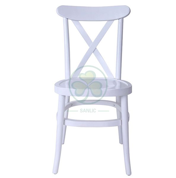 White Wooden Tuscan Cross Back Chair SL-W1841WTCB