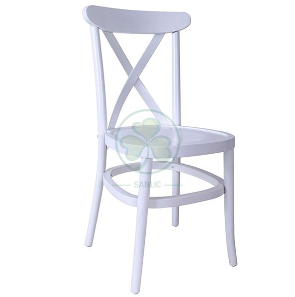 White Wooden Tuscan Cross Back Chair SL-W1841WTCB